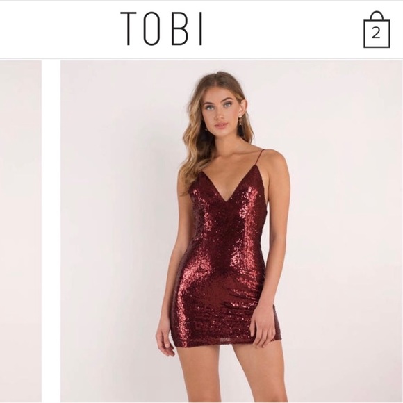 tobi red sequin dress Tobi Dresses | Sequin Dress | Color: Red | Size: S